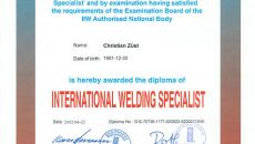 IIW IIS, International Welding Specialist